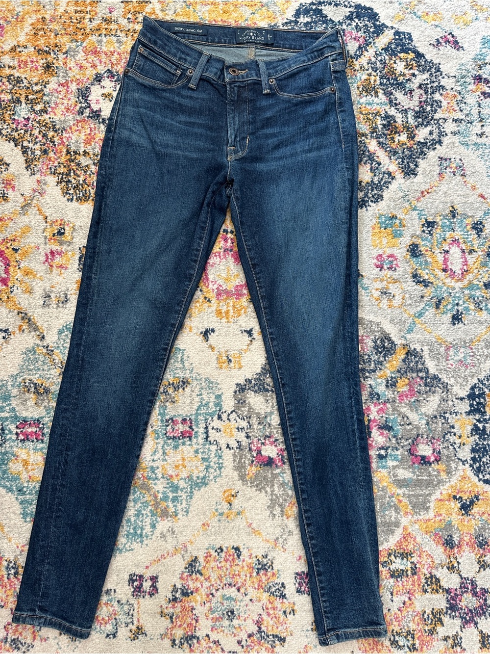 Lucky Brand Brooke Legging Jean Banister Skinny Denim Size 2/26R Dark Wash